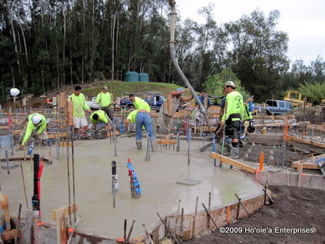 Oili Construction pours Hi'ilani House foundation